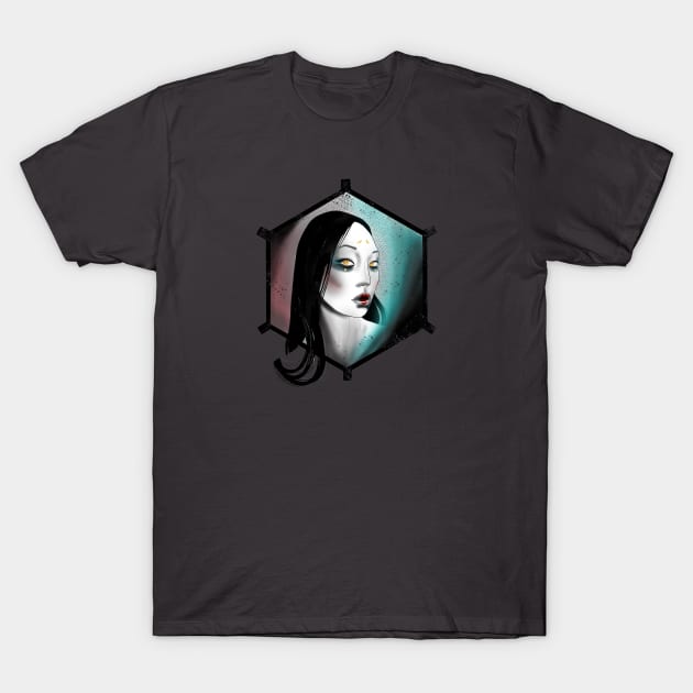 Neotraditional geisha T-Shirt by Blacklinesw9